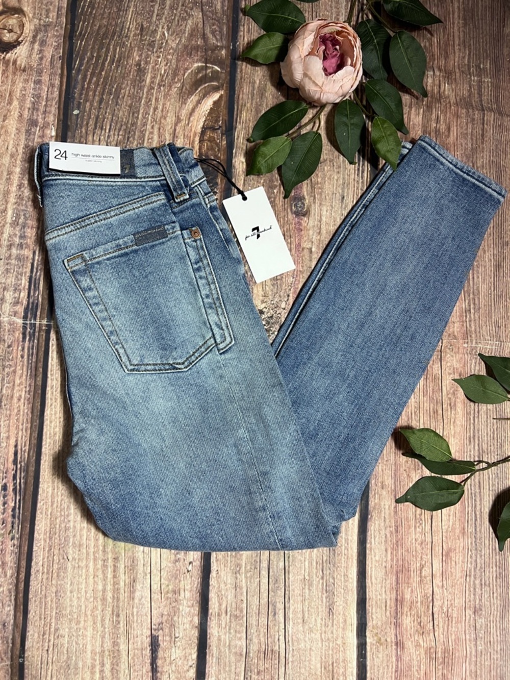 Women's High Waist Ankle Skinny Jeans - Light Blue